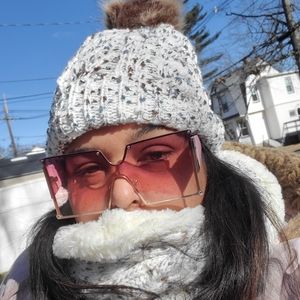 Cozy Winter knitt pom-pom Hat and scarf